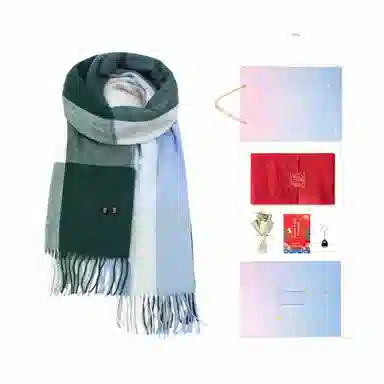 白卷 个性仿羊绒大格子 绒线围巾 男女同款情侣款