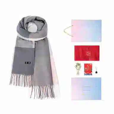 白卷 个性仿羊绒大格子 绒线围巾 男女同款情侣款