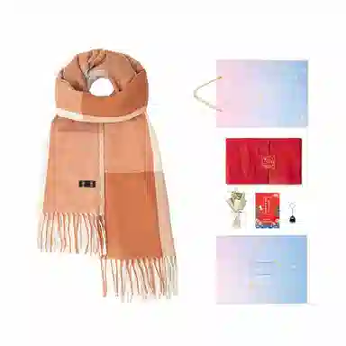 白卷 个性仿羊绒大格子 绒线围巾 男女同款情侣款