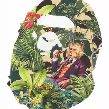 A BATHING APE x MONKEY 47 Head Tee GreenT