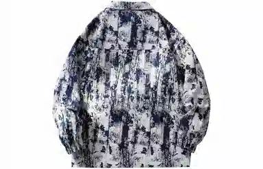 敦煌博物馆 美式高街水墨扎染防风保暖翻领休闲百搭夹克外套 男女同款