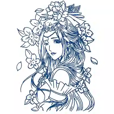 饰田  花神现身草本防水纹身贴 持久