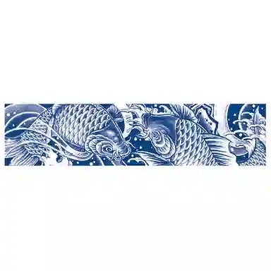 饰田  双鲤戏水草本防水纹身贴 永久超酷臂环
