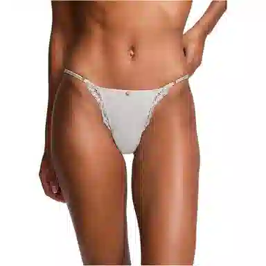 Victoria's Secret DREAM ANGELS Lace Adjustable String Bikini Panty Grey 1