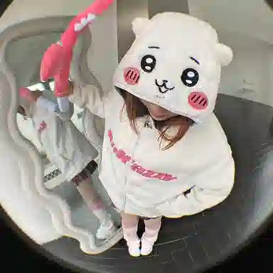 KAKAZZY White Bear Fleece Hoodie