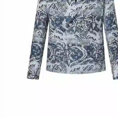 Louis Vuitton SS24 Letter Print Double-Breasted Jacket Blue