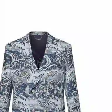 Louis Vuitton SS24 Letter Print Double-Breasted Jacket Blue