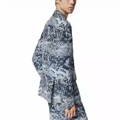 Louis Vuitton SS24 Letter Print Double-Breasted Jacket Blue