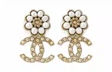 Chanel Classic Double C Pearl Earrings