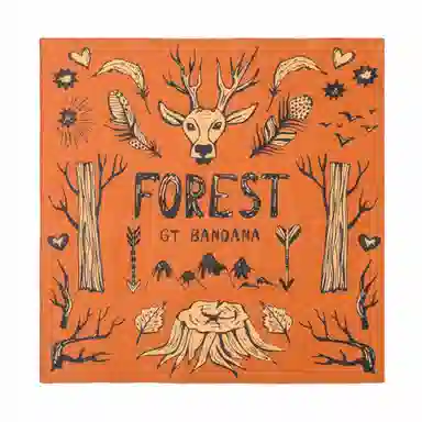 滚烫时光 美式森林元素复古日系方巾 棉 头巾 男女同款情侣款