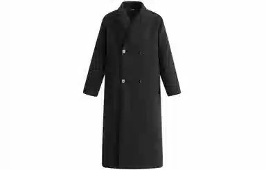 英伦轻熟风经典简约纯色双排扣外套休闲宽松百搭痞帅中长款通勤风衣 男女同款