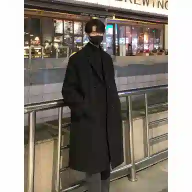 英伦轻熟风经典简约纯色双排扣外套休闲宽松百搭痞帅中长款通勤风衣 男女同款