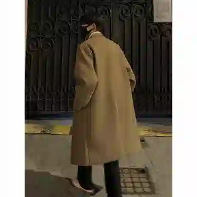 英伦轻熟风经典简约纯色双排扣外套休闲宽松百搭痞帅中长款通勤风衣 男女同款