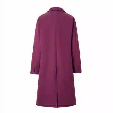 美式复古基础款纯色宽松通勤百搭落肩舒适中长款纯色大口袋双排扣西装领韩版厚款休闲直筒长款大衣 男女同款