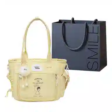 单肩包 可爱透明斜挎包包女学生手提包大容量卡通单肩托特包