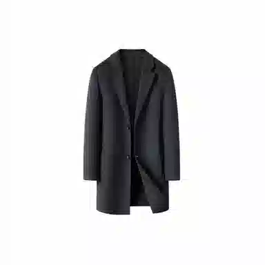 经典纯色简约百搭含羊毛舒适保暖御寒西装领毛呢羊毛外套大衣 男款