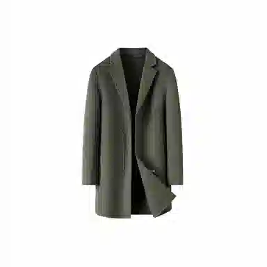 经典纯色简约百搭含羊毛舒适保暖御寒西装领毛呢羊毛外套大衣 男款