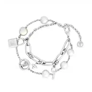 Louis Vuitton Beaded Metal Bracelet Palladium