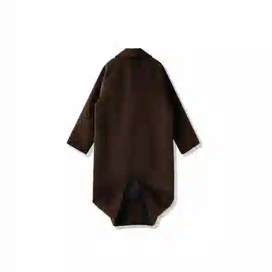 毛呢中长款加厚宽松韩版潮流百搭英伦风纯色过膝大衣 男女同款