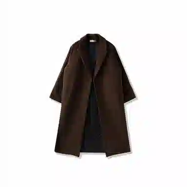 毛呢中长款加厚宽松韩版潮流百搭英伦风纯色过膝大衣 男女同款