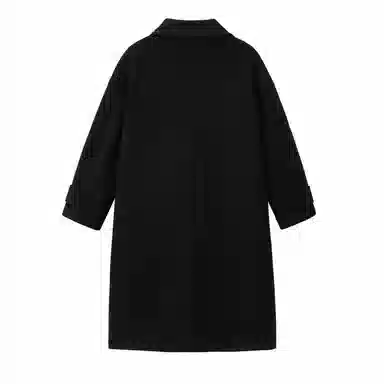 美式复古学院风中长款毛呢保暖纯色直筒厚款休闲外套长袖大衣 男女同款