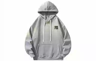 冰飞 美式复古嘻哈街头创意手绘字母图案印花宽松休闲舒适套头落肩上衣少年感穿搭潮牌潮流百搭连帽卫衣 男女同款