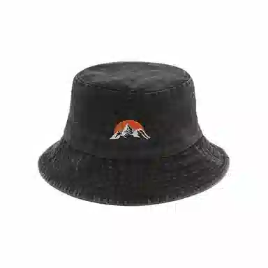 氧气樱桃 日系雪山刺绣户外防晒 棉 渔夫帽 男女同款情侣款