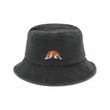 氧气樱桃 日系雪山刺绣户外防晒 棉 渔夫帽 男女同款情侣款