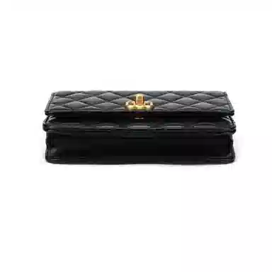 CHANEL 25C Lambskin Shoulder Bag Black