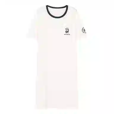 夏芬妍 时尚柔软亲肤海军小熊圆领家居服简约休闲舒适短袖睡衣可外穿睡裙 女款 白色