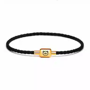 灰鱼 十二生肖红绳新中式国潮风本命年太岁年简约手工编织手绳蛇年红色黑色金色小众高级感转运珠好运 牛皮革 手链 男女同款情侣款