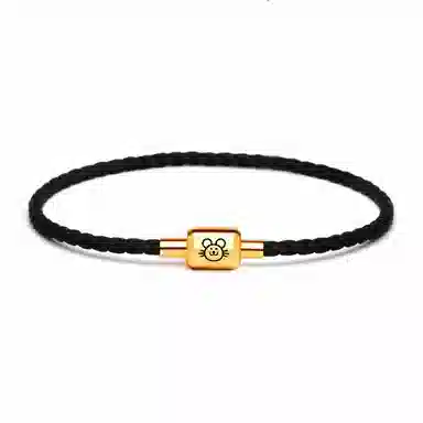 灰鱼 十二生肖红绳新中式国潮风本命年太岁年简约手工编织手绳蛇年红色黑色金色小众高级感转运珠好运 牛皮革 手链 男女同款情侣款