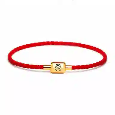 灰鱼 十二生肖红绳新中式国潮风本命年太岁年简约手工编织手绳蛇年红色黑色金色小众高级感转运珠好运 牛皮革 手链 男女同款情侣款