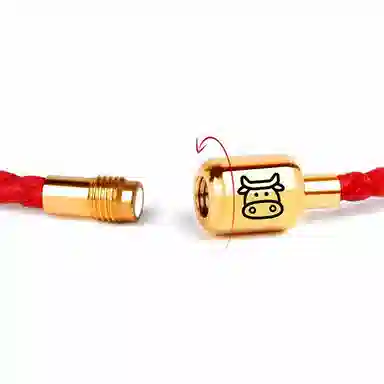 灰鱼 十二生肖红绳新中式国潮风本命年太岁年简约手工编织手绳蛇年红色黑色金色小众高级感转运珠好运 牛皮革 手链 男女同款情侣款