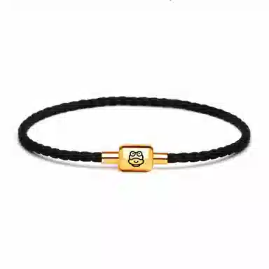 灰鱼 十二生肖红绳新中式国潮风本命年太岁年简约手工编织手绳蛇年红色黑色金色小众高级感转运珠好运 牛皮革 手链 男女同款情侣款