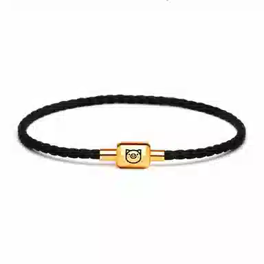 灰鱼 十二生肖红绳新中式国潮风本命年太岁年简约手工编织手绳蛇年红色黑色金色小众高级感转运珠好运 牛皮革 手链 男女同款情侣款