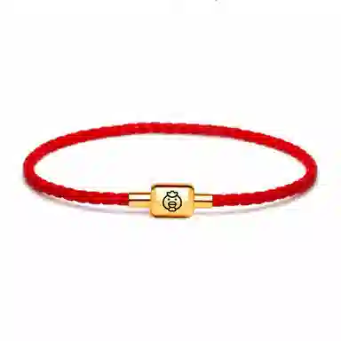 灰鱼 十二生肖红绳新中式国潮风本命年太岁年简约手工编织手绳蛇年红色黑色金色小众高级感转运珠好运 牛皮革 手链 男女同款情侣款