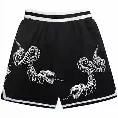 MIRACLE KILL SS25 Snake Skull Print Shorts Black