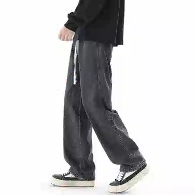 FALIAMS Vintage Washed Loose Straight Jeans