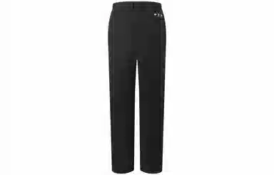 中国李宁 纯色中腰直筒休闲长裤 男款 黑色