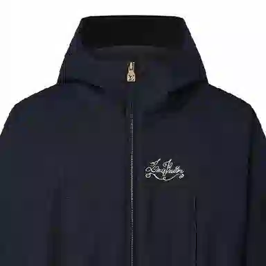 Louis Vuitton SS24 Logo Embroidered Parka Blue