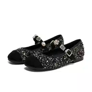 珂卡芙 织物 时尚潮流法式小香风复古百搭 玛丽珍鞋 女