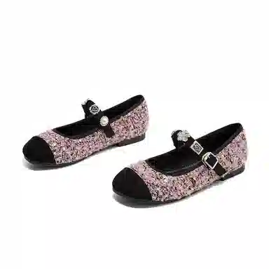 珂卡芙 织物 时尚潮流法式小香风复古百搭 玛丽珍鞋 女