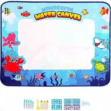 古欧 水画布涂鸦超大魔法清水画毯 早教益智玩具