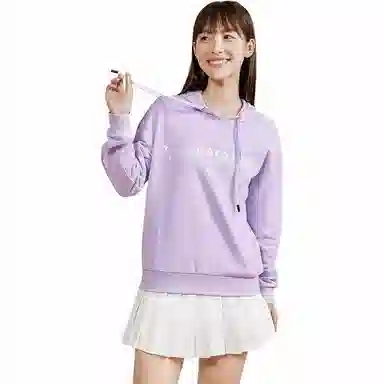 匹克时尚系列 连帽休闲百搭简约纯色 运动卫衣 女款 净紫色