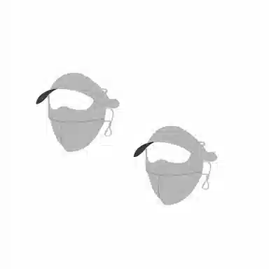 冠辉 夏季冰丝带帽檐遮全脸基尼百搭口罩女防紫外线遮阳大帽檐额面耳一体素颜神器修饰脸型 锦纶 防晒面罩 男女同款情侣款