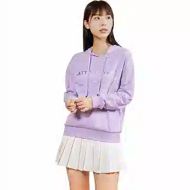 匹克时尚系列 连帽休闲百搭简约纯色 运动卫衣 女款 净紫色