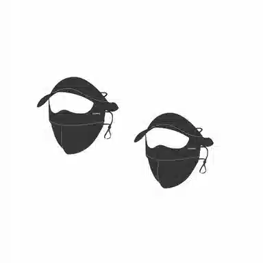 冠辉 夏季冰丝带帽檐遮全脸基尼百搭口罩女防紫外线遮阳大帽檐额面耳一体素颜神器修饰脸型 锦纶 防晒面罩 男女同款情侣款