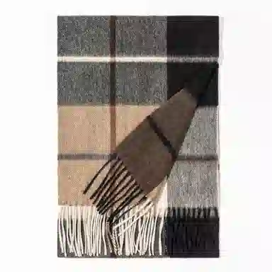 上海故事 通用款粗纺格子羊绒多种颜色 绒线围巾 女款