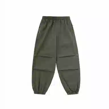 膨胀潮牌 洗水工装束脚纯色宽松休闲裤 男女同款